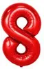 Palloncino in foil numero 8, circa 100 cm, rosso Anteprima dell’immagine prodotto 2