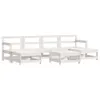 vidaXL 7-tlg. Garten-Lounge-Set mit Kissen Weiß Massivholz Produktbild-Vorschau 3