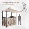 COSTWAY Padiglione per barbecue a 3 pezzi con bar e 2 Anteprima dell’immagine prodotto 3