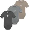 normani 3er Set Unisex Baby Merino Kurzarm-Strampler Produktbild-Vorschau 1