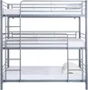 A triple bunk bed with mattresses. Voir les images du produit