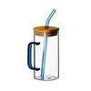 set di 6 bicchieri da 350 ml blu con manico, coperchio e Anteprima dell’immagine prodotto 5