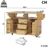 Flieks 95 cm Servierwagen ausklappbar,  Küchenwagen mit Produktbild-Vorschau 6