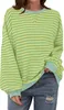 ASKSA Damen Sweatshirt Oversized Gestreift Farbblock Produktbild-Vorschau 1