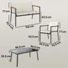 Outsunny tuinmeubelset, zithoek voor 4 personen, ademende Productafbeelding-voorbeeld 1