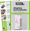A collage of images showing instructions for applying a screen protector and a product shot of the screen protector on a phone. Produktbild-Vorschau