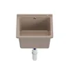 A beige sink with a drain pipe attached, isolated on a white background. Anteprima dell’immagine prodotto