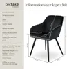 Chaise MARILYN Effet Velours Style Scandinave - noir, par Voir les images du produit 6