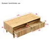 A diagram showing the dimensions of a wooden coffee table with two drawers. Produktbild-Vorschau