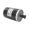 A product shot of a brushed electric motor with a pulley attached. Náhled obrázku produktu