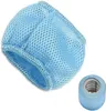 A blue mesh filter cover and a smaller filter are shown against a white background. Produktbild-Vorschau