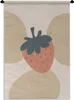 MuchoWow® Wandteppich Wandbehang Obst - Pastell - Erdbeere Produktbild-Vorschau 1