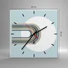 Wanduhr - Quadrat - Glasuhr - Formen Rad Linien - 40x40cm - Produktbild-Vorschau 3