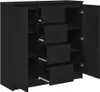 Möbel Sideboard mit Schubladen Schwarz Eichen-Optik Produktbild-Vorschau 5