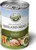A can of dog food with a label showing a dog, ingredients, and brand information. Produktbild-Vorschau