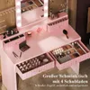 Schminktisch mit beleuchtetem Spiegel, mit 3 Lichtmodi für Produktbild-Vorschau 3