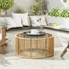Outsunny Beistelltisch aus Polyrattan Kaffeetisch mit Produktbild-Vorschau 2