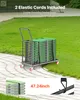 A cart filled with stacked green chairs is shown outdoors on a paved walkway with grass in the background. Produktbild-Vorschau
