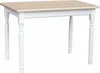 A white table with a light wood top, set against a white background. Anteprima dell’immagine prodotto