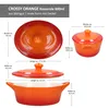 CROSSY Orange Kasserole oval mit Deckel Airfryer 600ml Produktbild-Vorschau 3