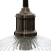 A close-up view of the top part of a pendant light fixture, showing the metallic fitting and the ribbed glass shade. Anteprima dell’immagine prodotto
