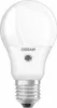 A white LED light bulb with a silver screw base. Produktbild-Vorschau