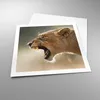Poster - Poster ohne Rahmen - Löwe Löwin Reißzähne - 60x60 Produktbild-Vorschau 3
