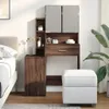 vidaXL Toaletka z szafką w kolorze brązowego dębu 80x35x132 Podgląd zdjęcia produktu 3