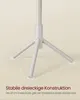 Close-up of the base of a coat rack with text overlay describing its construction. Produktbild-Vorschau