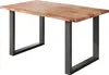 Esstisch Baumkante massiv Akazie natur 140 x 80 U-Gestell Produktbild-Vorschau 2