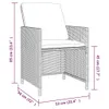 vidaXL 5-tlg. Garten-Essgruppe mit Auflagen Poly Rattan Produktbild-Vorschau 5