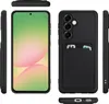 Multiple views of a black smartphone case with a card slot. Podgląd zdjęcia produktu