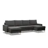 A dark gray sectional sofa with a chaise lounge on each side, presented against a white background. Produktbild-Vorschau