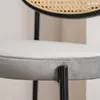 home24 Barstuhl - 2er-Set - Rattan & Webstoff / Metall Produktbild-Vorschau 6