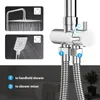 A diagram showing a shower system with two different shower heads and a diverter valve, along with text labels. Anteprima dell’immagine prodotto