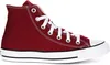 A side view of a maroon Converse Chuck Taylor All Star high-top sneaker with white laces and a white sole. Produktbild-Vorschau