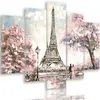 Quadro in tela in 5 pezzi Primavera a Parigi 150x100 cm Anteprima dell’immagine prodotto 1