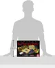 A product box for a collection of classic board games, displayed in front of a silhouette of a person. Produktbild-Vorschau