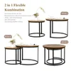 Hawthyhome Couchtisch-Set 2 Stücke Beistelltisch aus Holz Produktbild-Vorschau 6
