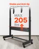 A mobile TV stand with a shelf and a weight capacity indicator. Anteprima dell’immagine prodotto