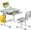 COSTWAY Kinderschreibtisch Set mit Bücherständer, LED, Produktbild-Vorschau 1