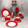 18tlg Kaffeeservice Variant Rot Porzellan 6 Personen Tassen Produktbild-Vorschau 3