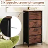 A chest of drawers with fabric drawers, featuring a close-up of an anti-tip device being installed on the side of the furniture. Anteprima dell’immagine prodotto