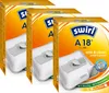 A product shot of three boxes of Swirl A 18 vacuum cleaner bags, arranged diagonally. Produktbild-Vorschau