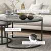 HOMCOM  Couchtisch rund 2er Set Satztisch mit Metallrahmen, Produktbild-Vorschau 12