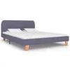 vidaXL Bettgestell Hellgrau Stoff 140x200 cm - Bettgestell Produktbild-Vorschau 1