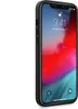 A black iPhone case is shown from the side, displaying the phone's screen. Produktbild-Vorschau