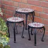 Blumenhocker 3er Set Mosaik rund Garten Blumenständer Produktbild-Vorschau 1