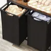 Velký dvoukomorový koš na prádlo s policí, průmyslový Náhled obrázku produktu 10