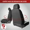 Two car seat covers are shown, one in the foreground and one slightly behind it, with red arrows indicating a 360-degree rotation. A shield icon with '360°' is in the bottom left. Produktbild-Vorschau